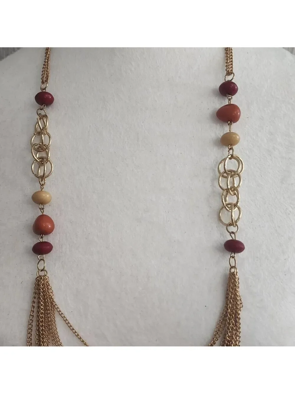 Goldtone Multicolor Beaded Necklace